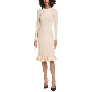 Madison Miles Womens Knit Midi Dress, White